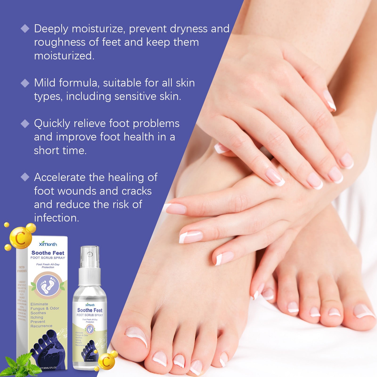 XiMonth - Soothe Foot Scrub Spray