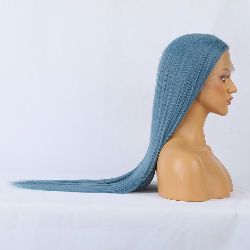 Sky Blue - Goddess Wig Natural Realistic Chemical Fiber Front Lace 22”-26”