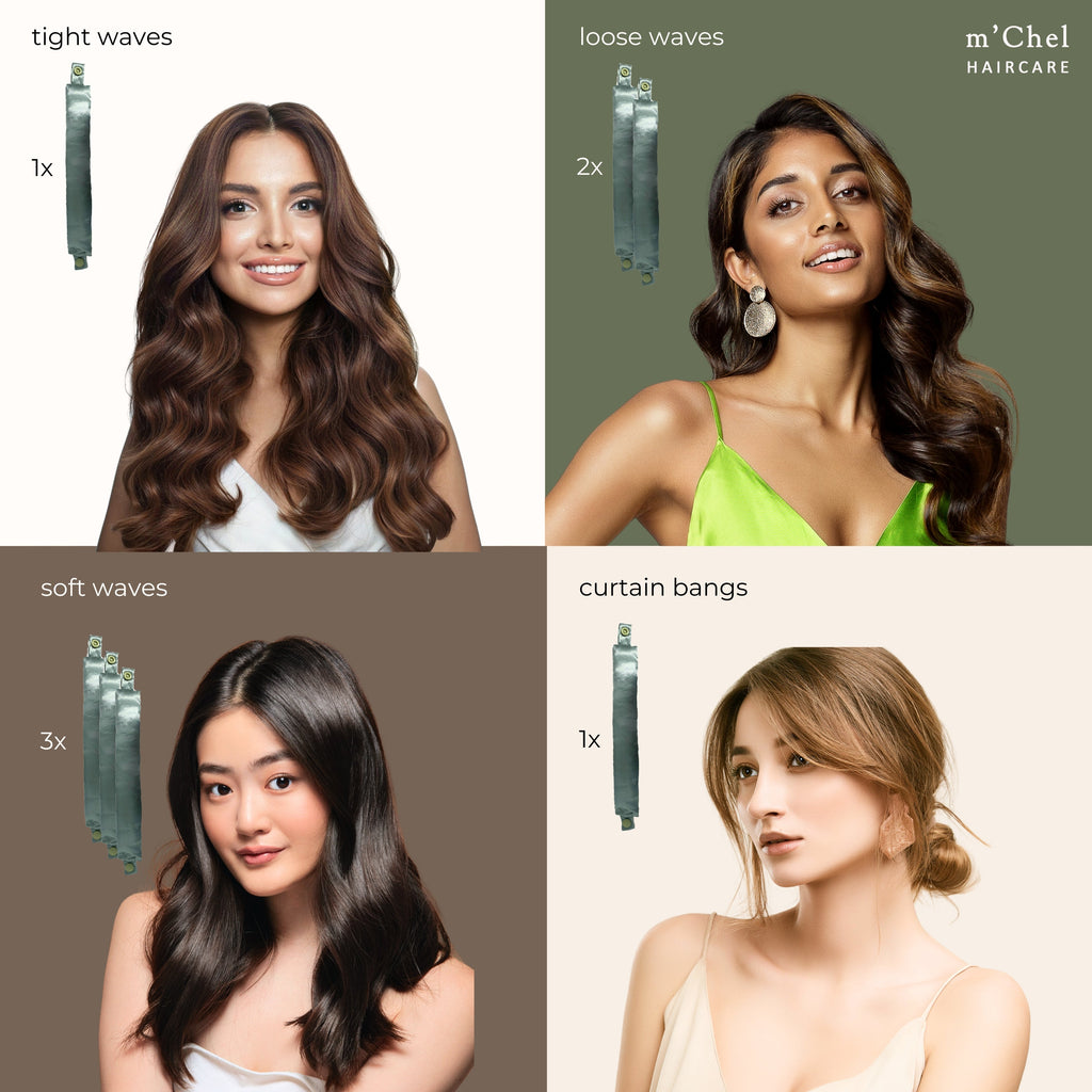 m’Chel Haircare - Satin Heatless Curler + Satin Wrap
