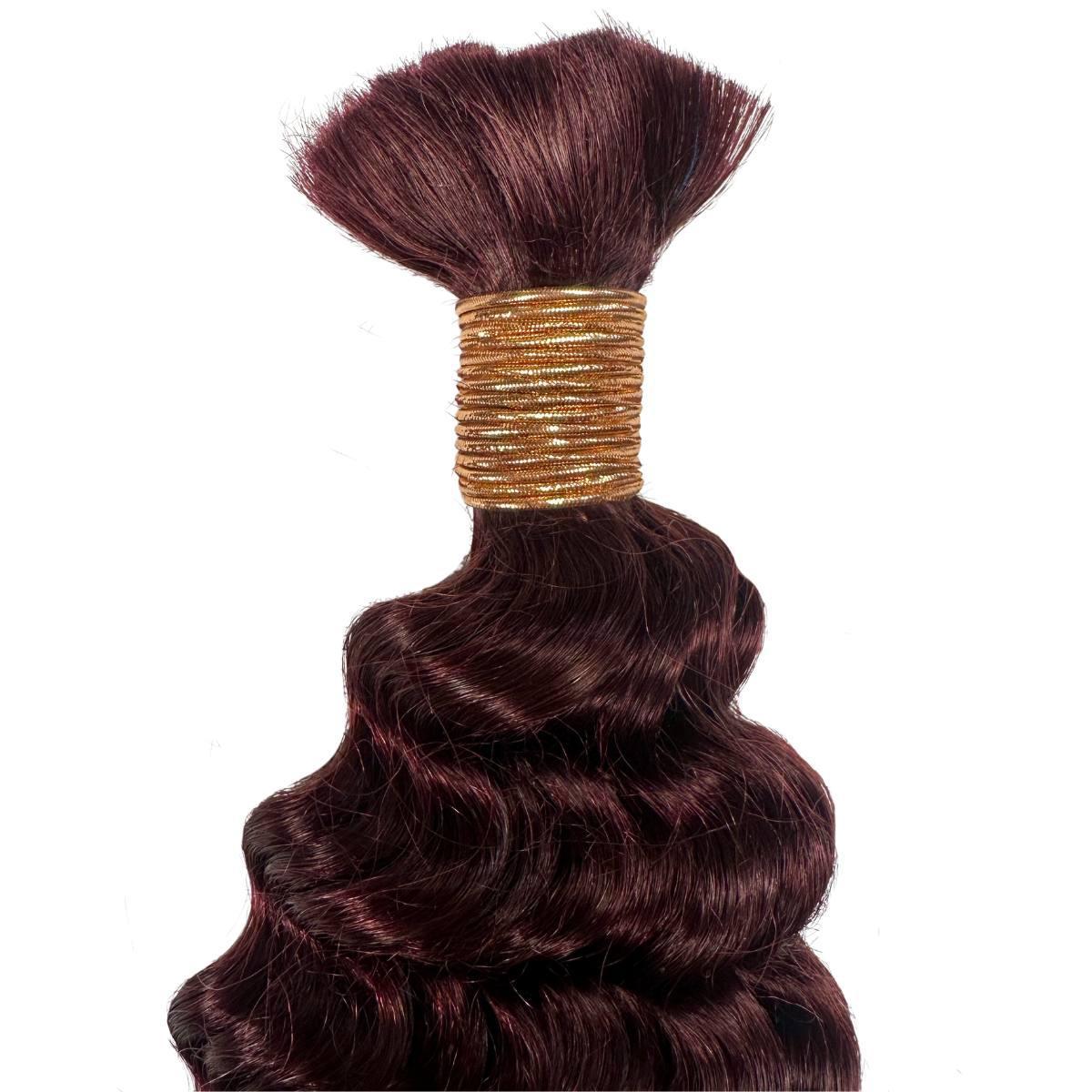 Private Label - Burgundy Deep Wave Color 99J Bulk 100% Human Braiding Hair