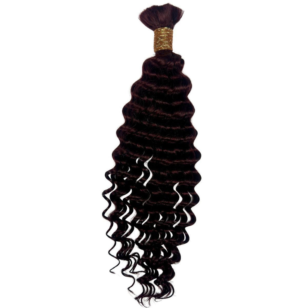Private Label - Burgundy Deep Wave Color 99J Bulk 100% Human Braiding Hair