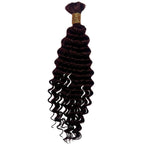 Private Label - Burgundy Deep Wave Color 99J Bulk 100% Human Braiding Hair