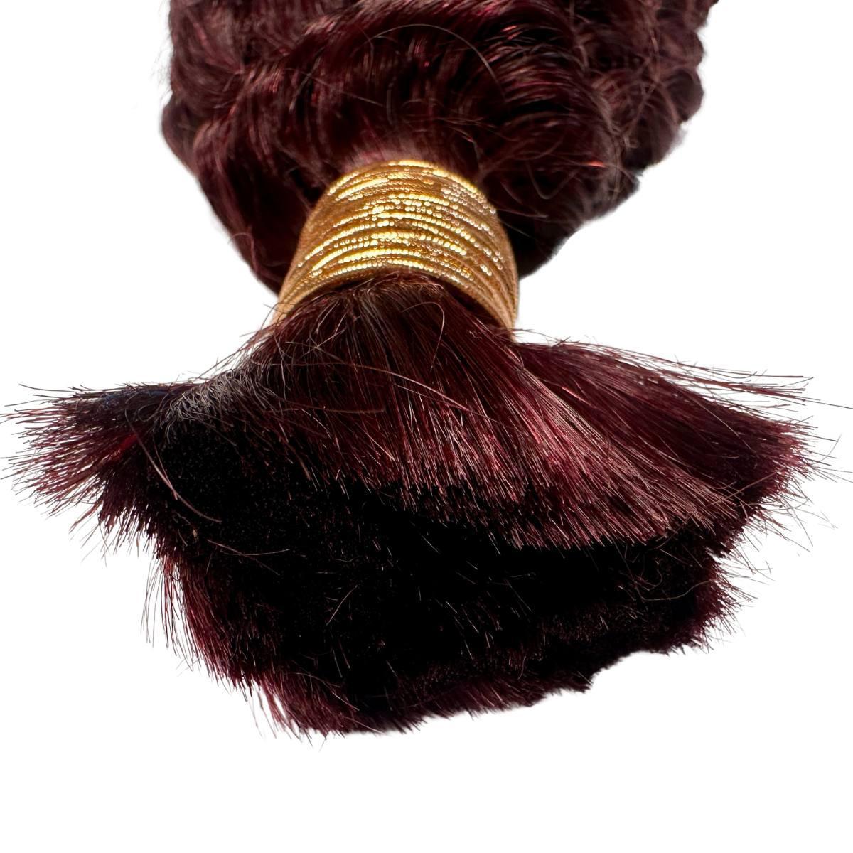 Private Label - Burgundy Deep Wave Color 99J Bulk 100% Human Braiding Hair