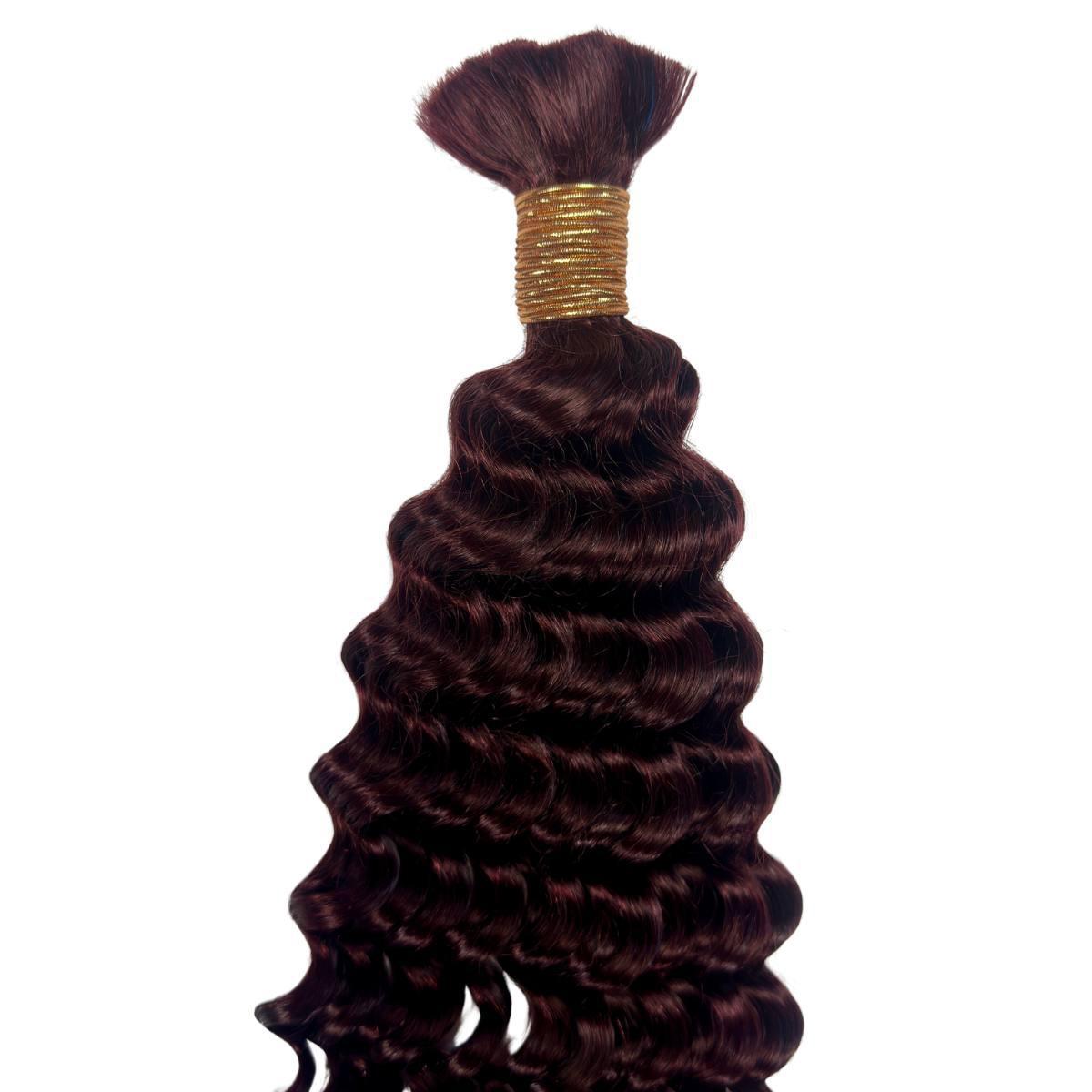 Private Label - Burgundy Deep Wave Color 99J Bulk 100% Human Braiding Hair