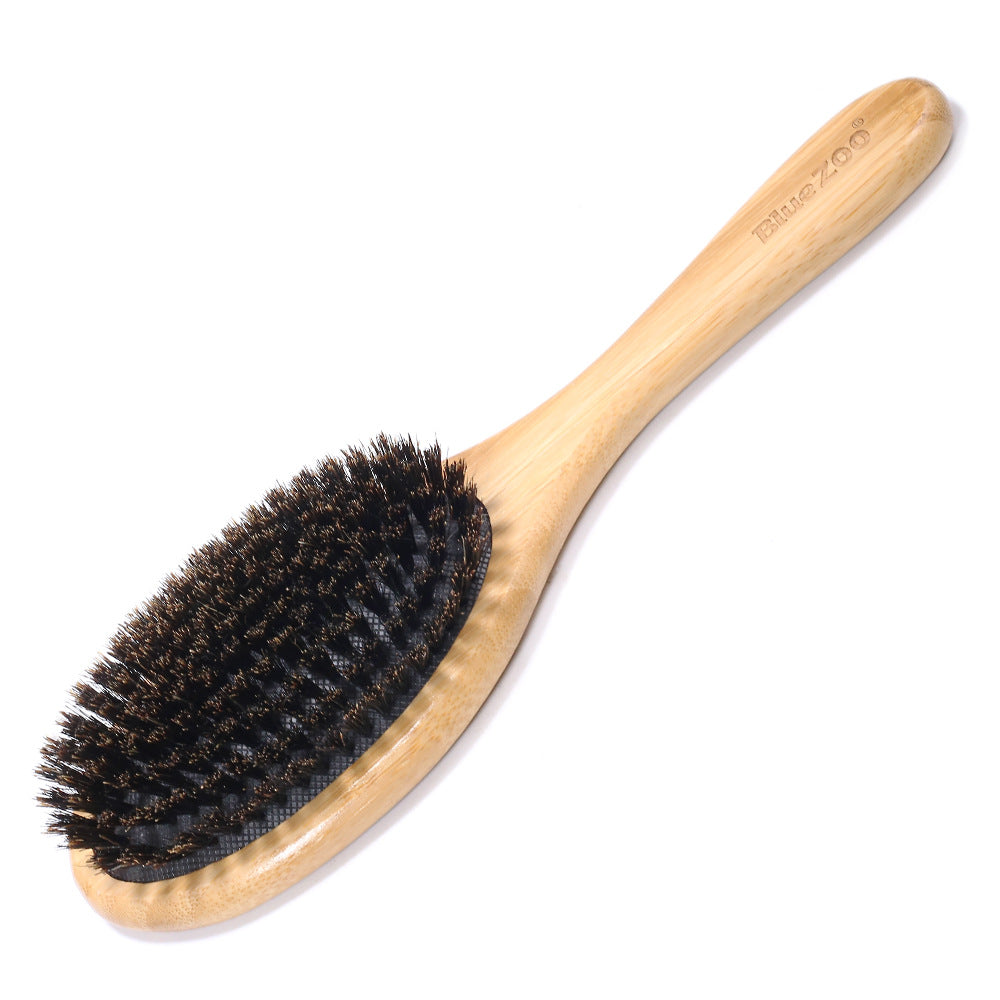 BlueZOO - Bamboo Black Boar Bristle Brush