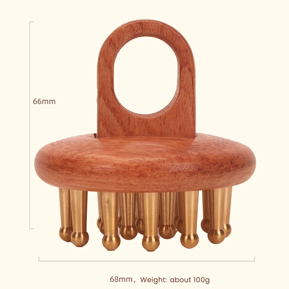 Copper WoodHead Meridian Massage Comb - Gua Sha Massage Tool