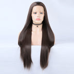 Dark Brown - Goddess Wig Natural Realistic Chemical Fiber Front Lace 22”-26”