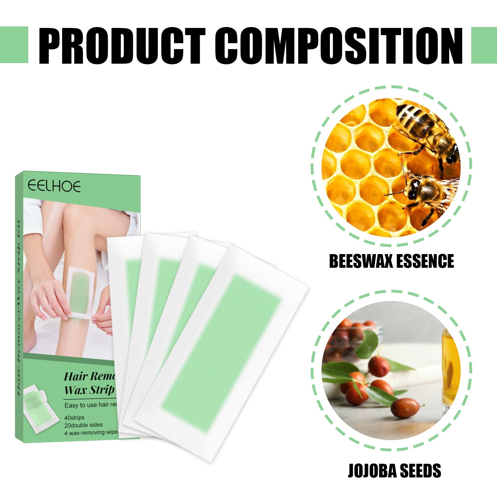 Eelhoe- Full Body Hair Removal Wax Strips