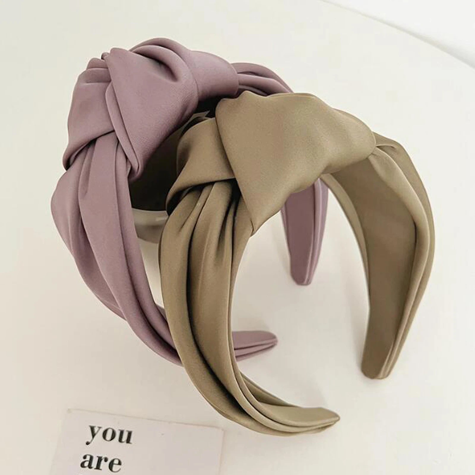 Fashionable Tie -  Wide Edge Satin Fabric Headband