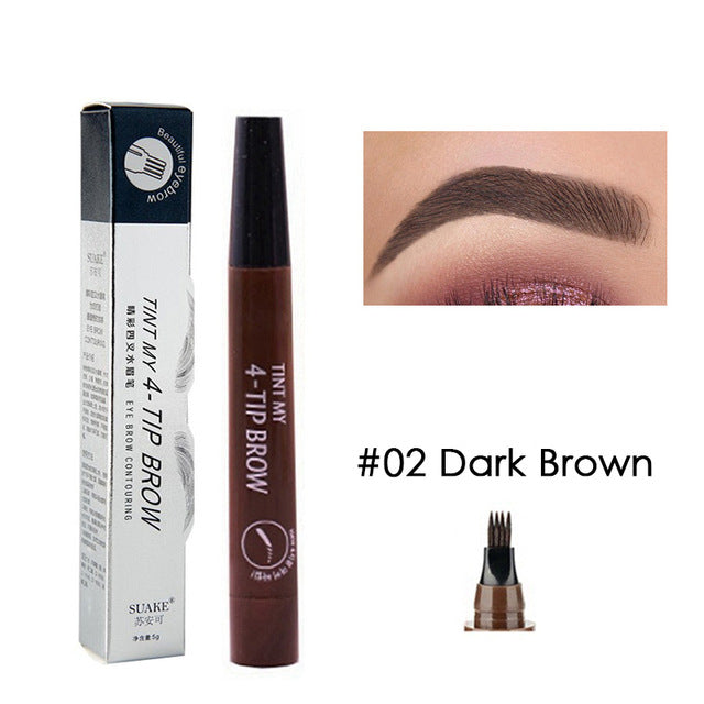 Suake - Eyebrow Tint Microblade Pen 4 Tip Liquid Brow 5 Colors Waterproof
