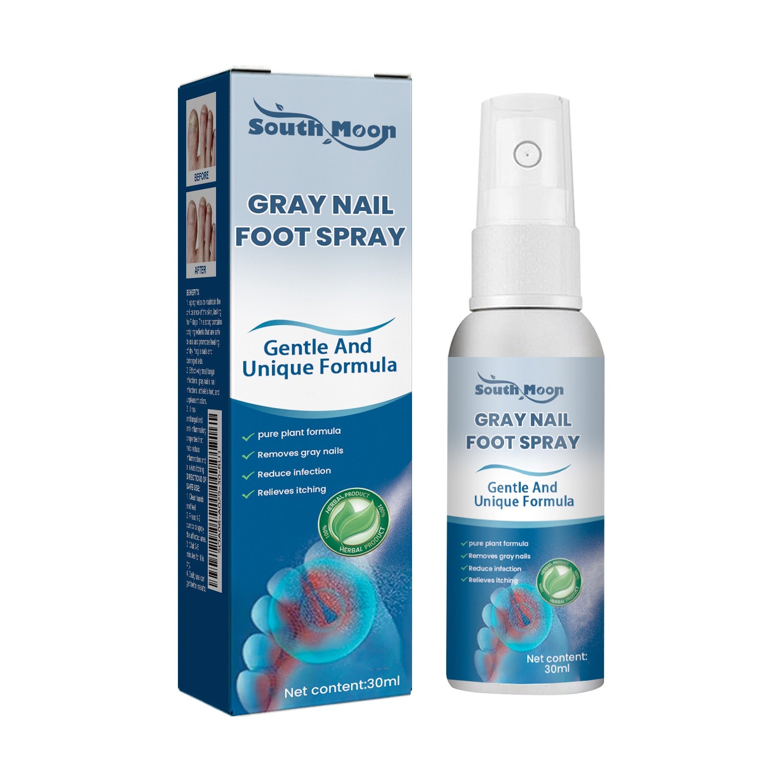 South Moon - Gray Nail Foot Spray