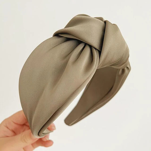 Fashionable Tie -  Wide Edge Satin Fabric Headband