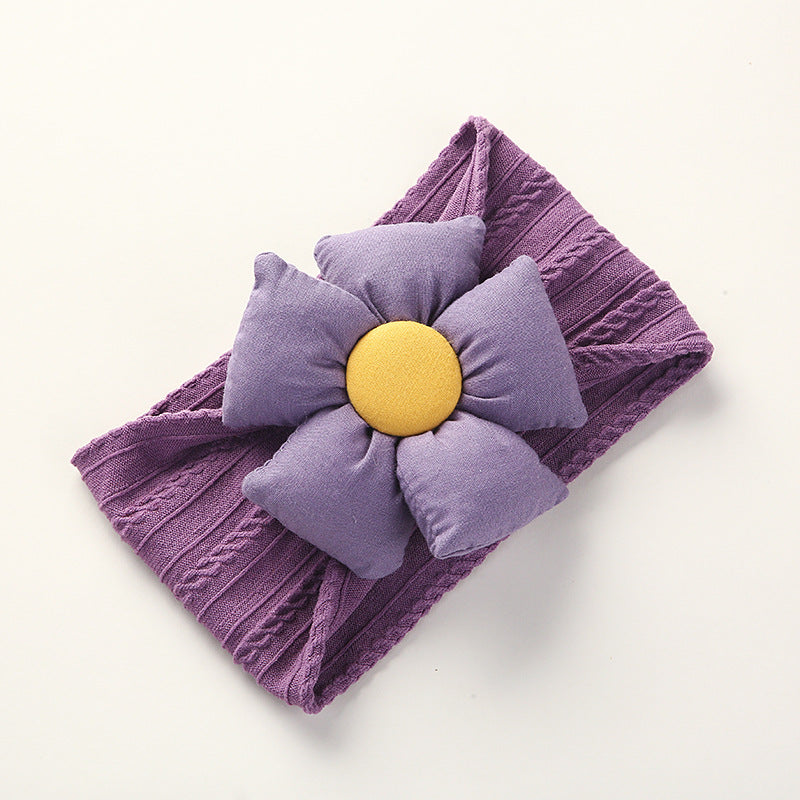 Flower Baby - Jacquard Nylon Soft Wide-Brimmed Baby Headband