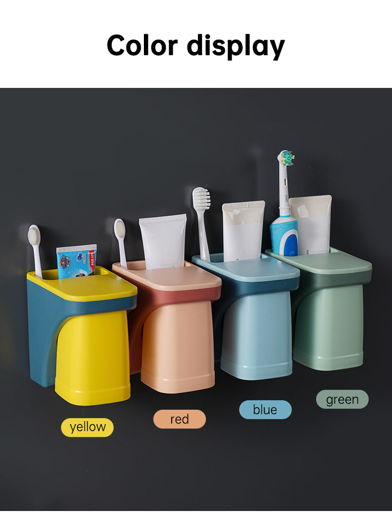 Toothbrush Holder - Mounted Toothbrush & Cup Holder