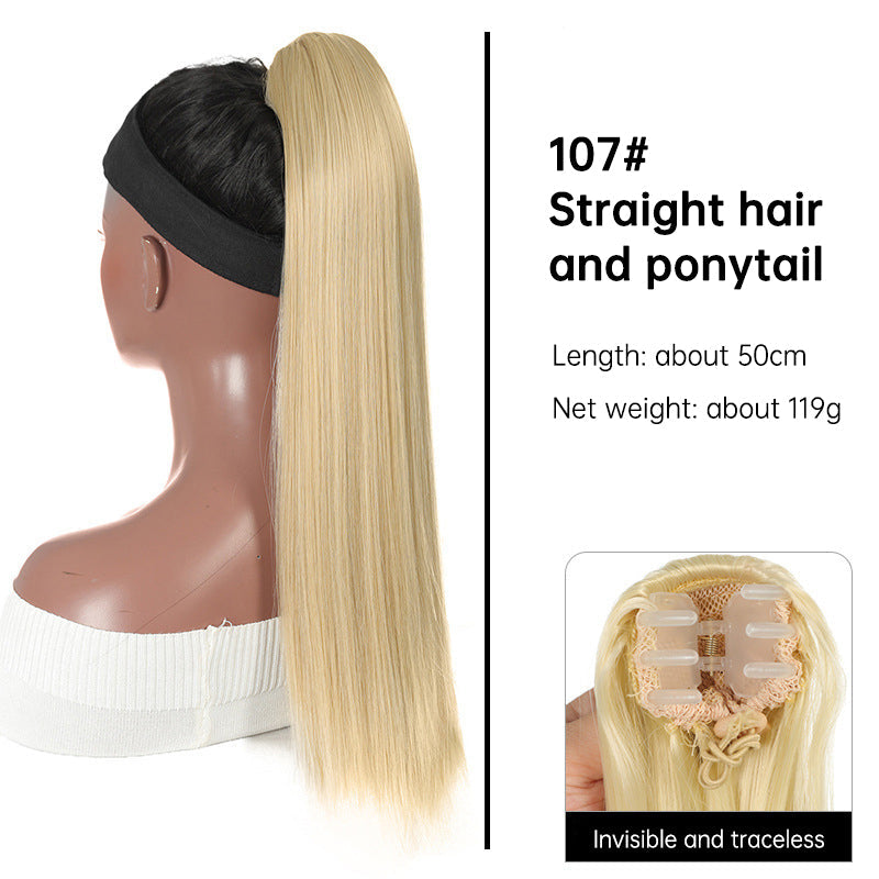 Multi Colored Options - Grab Clip On Ponytail Straight Synthetic