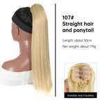 Multi Colored Options - Grab Clip On Ponytail Straight Synthetic