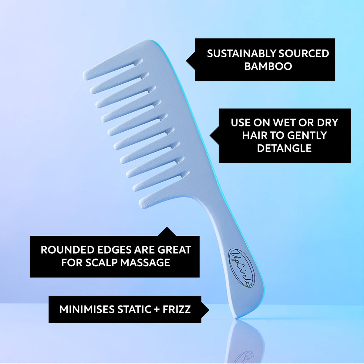 Basic Circle Comb UpCircle - Bamboo Wide Tooth Comb – Deluxe Bubbles