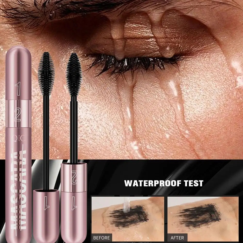 QIC - Double Effect Mascara Waterproof Lengthening Volume 5D Silk Fiber