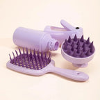 Hollow Comb, Spray Bottle (200ml), Silicone Scalp Massage Brush Set