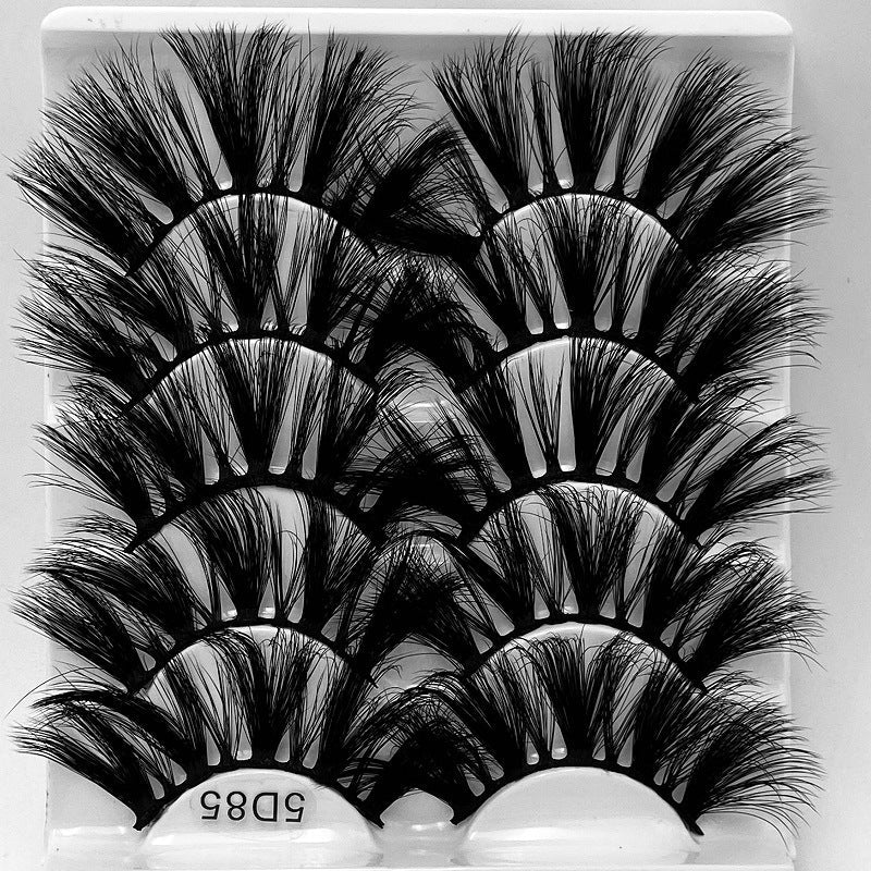 5D 25mm - 5 Pairs Mink Eyelashes Multi-Layer Lengthening Thick Thickened False Eyelashes