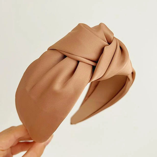 Fashionable Tie -  Wide Edge Satin Fabric Headband
