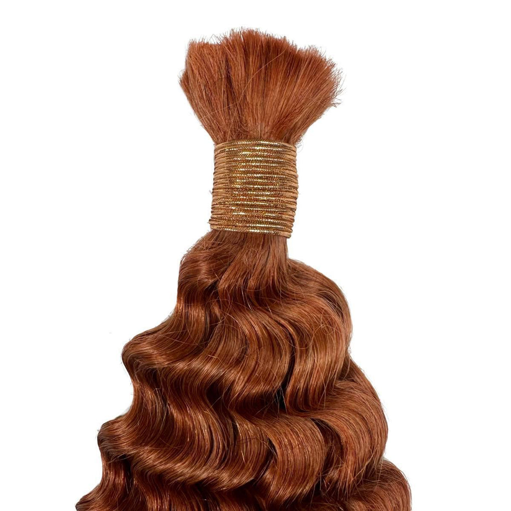 Private Label - Copper Deep Wave Color 350 Bulk 100% Human Braiding Hair