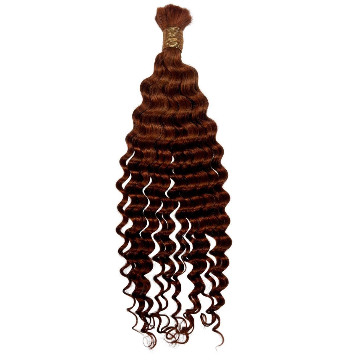 Private Label - Copper Deep Wave Color 350 Bulk 100% Human Braiding Hair