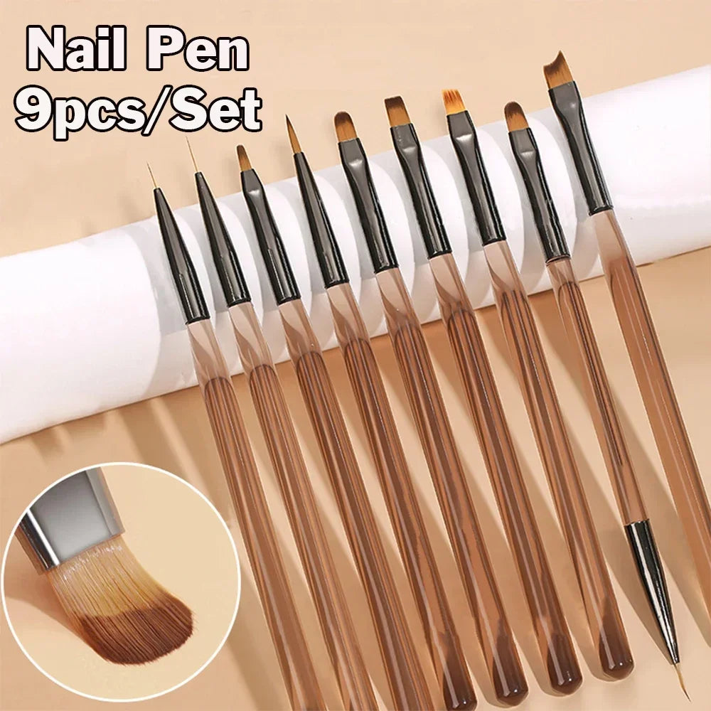 9PCS UV Gel Nail Brush Set