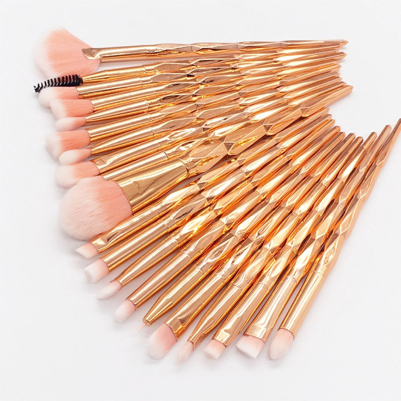 Diamonds - 20 Piece Set Colorful Diamond Transparent Make Up Brushes