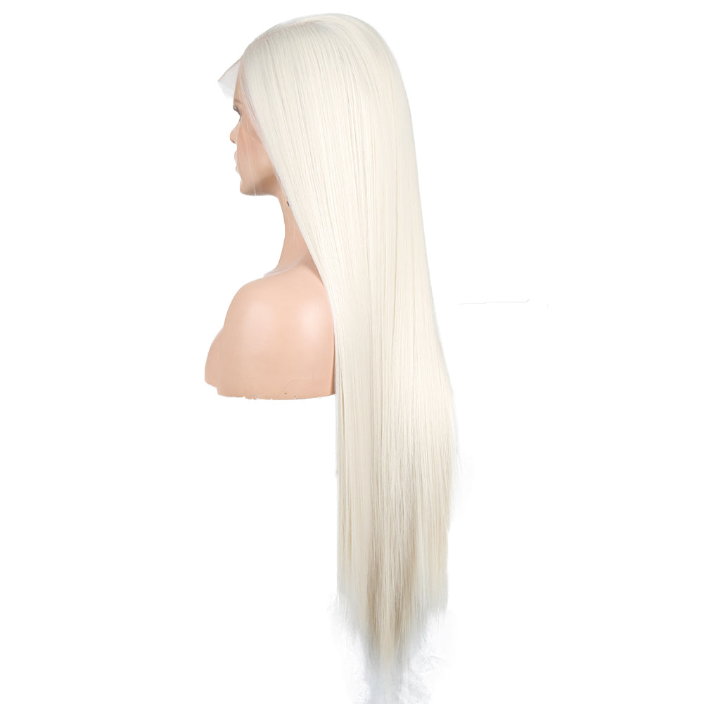 Bleach Blonde - Goddess Wig Natural Realistic Chemical Fiber Front Lace 8”-26”