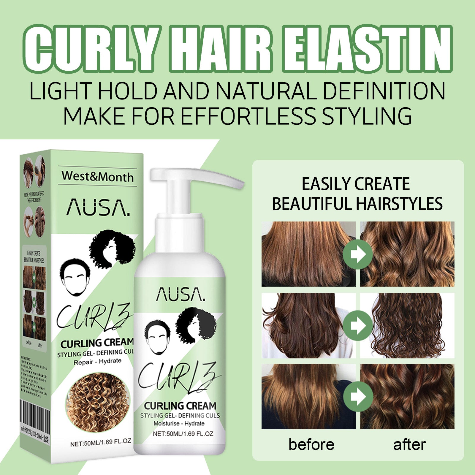West & Month - Curly Hair Elastin