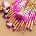 Diamonds - 20 Piece Set Colorful Diamond Transparent Make Up Brushes