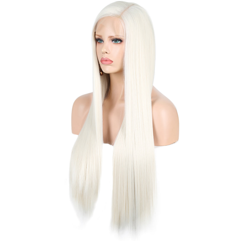Bleach Blonde - Goddess Wig Natural Realistic Chemical Fiber Front Lace 8”-26”