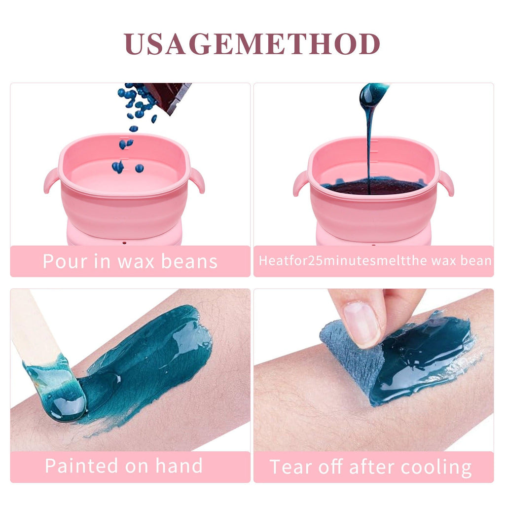 Portable Hot Waxing Kit with Silicone Waxing Pot