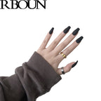 Artificial Coffin Press On Nails Long with Glue