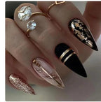 Multi Option- W477 Pink French Tip, W472 Black Luxe, W473 Heart Swirl False Nails