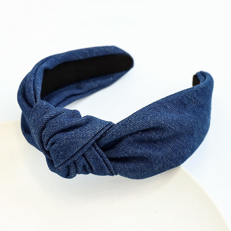 Jean - Denim Knotted Headband