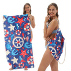 Two-in-One Beach Towel Bag - Printed Bath Towel All-In-One Beach Towel & Storage Bag