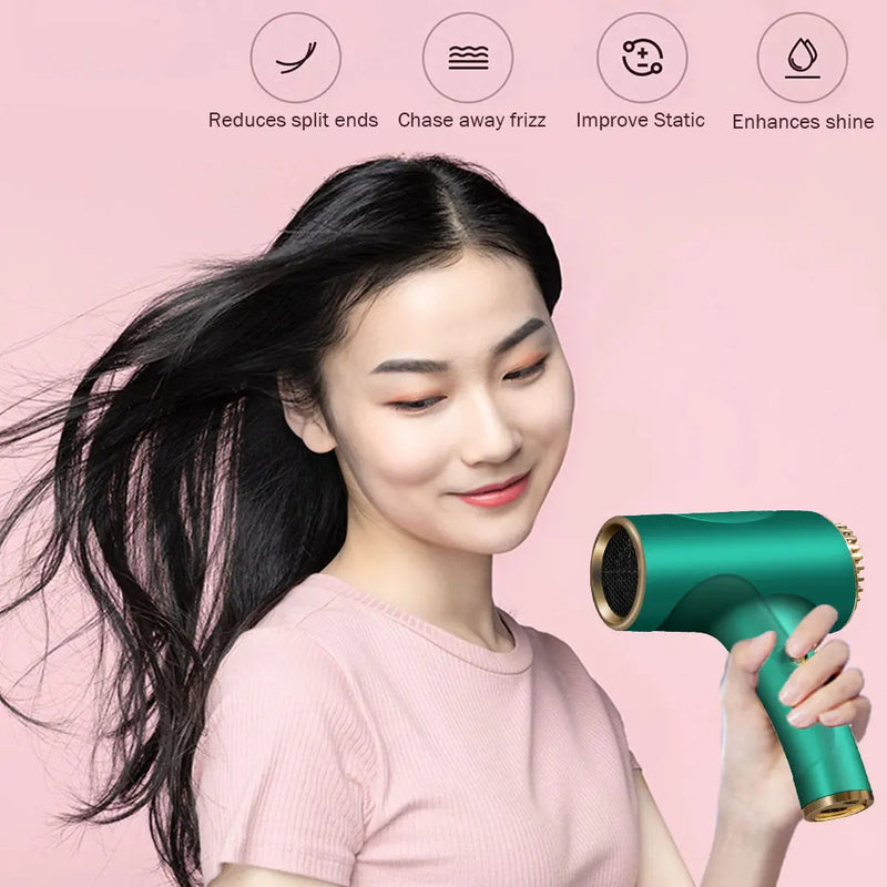 2600mAh Cordless Anion Blow Dryer 40/500W USB Rechargeable