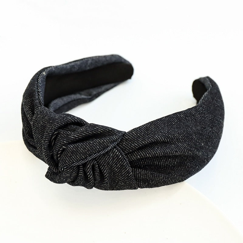 Jean - Denim Knotted Headband