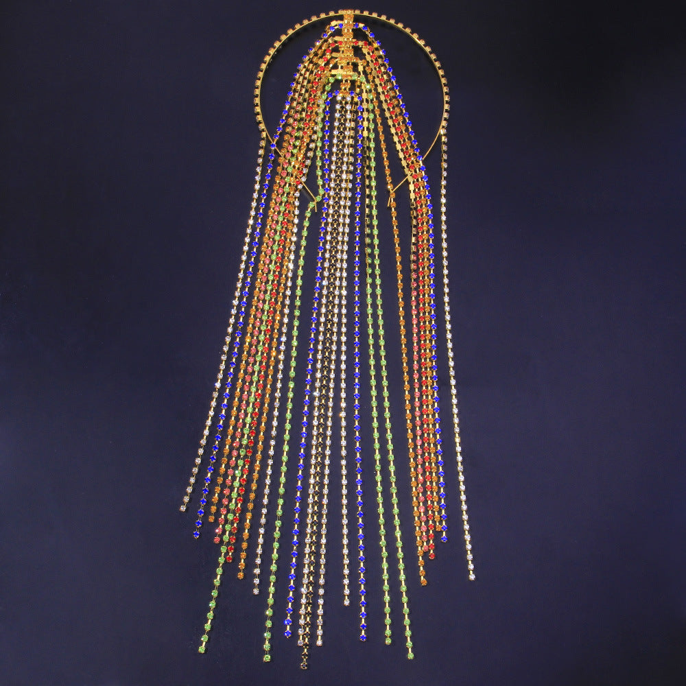 Stage Girl - Stage Rhinestone Long Tassel Headpiece