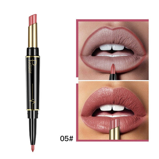 Pudaier - Matte Double Ended Lipstick & Lip Liner