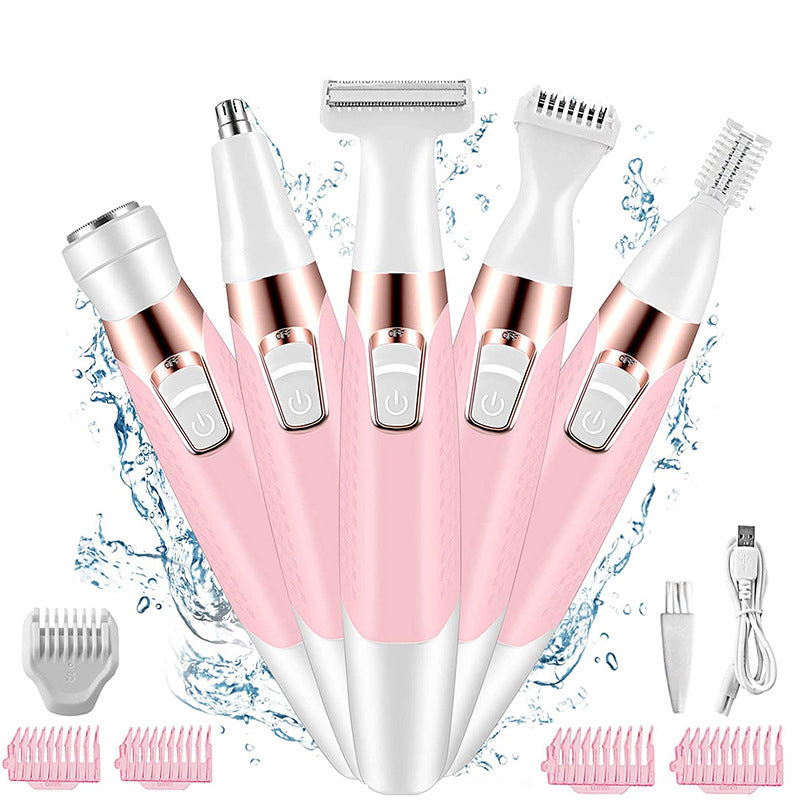 5 in 1 Electric Eyebrow, Intimate, Leg, Hair, Nose Trimmer Rechargeable