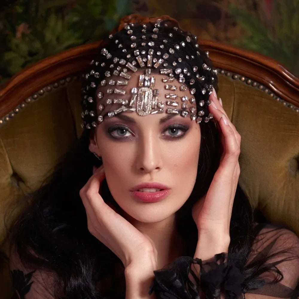 European - Rhinestone Headband Hat