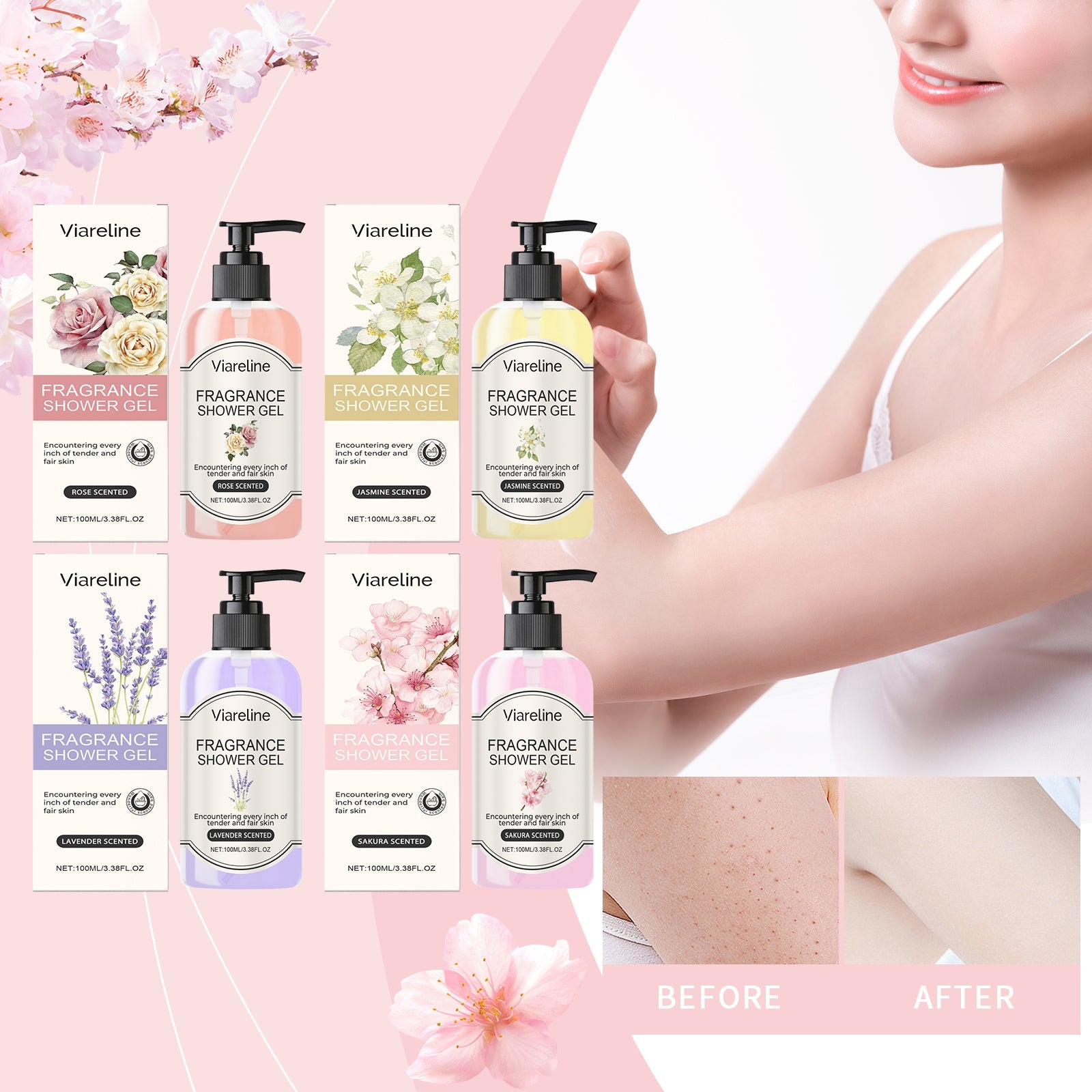 Viareline - Rose Shower Gel