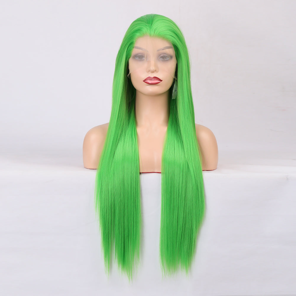 Lime Green - Goddess Wig Natural Realistic Chemical Fiber Front Lace 18”-26”