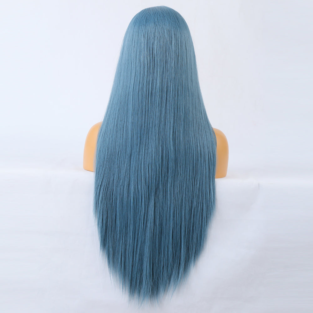 Sky Blue - Goddess Wig Natural Realistic Chemical Fiber Front Lace 22”-26”