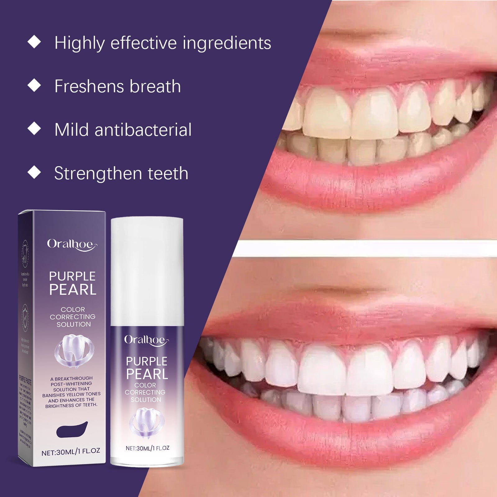 Oralhoe - Purple Pearl Color Correcting Solution Toothpaste