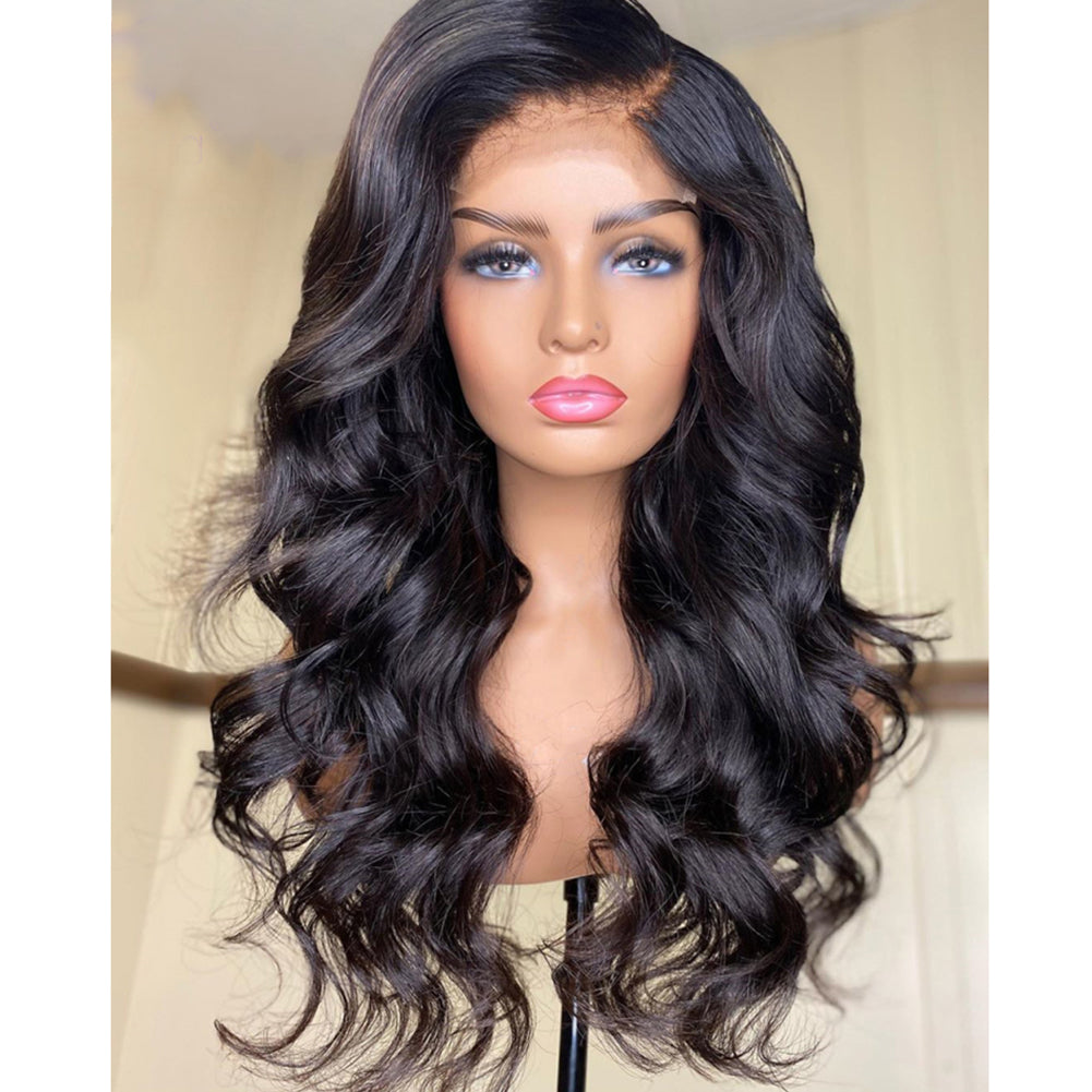 Black - Natural Front Lace Wavy Long Curly Lanting Wig 16”-26”
