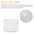 3D Mesh Bath Pillow - Soft Waterproof SPA Headrest Bathtub Pillow Backrest with Suction Cup